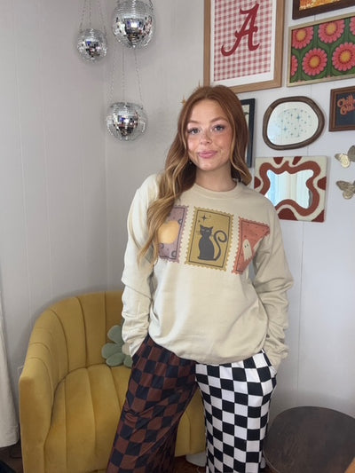 Haunted Postmark Sweatshirt-135 - DEMAND GRAPHIC-LEATHER & LACE-[option4]-[option5]-[option6]-Leather & Lace Boutique Shop