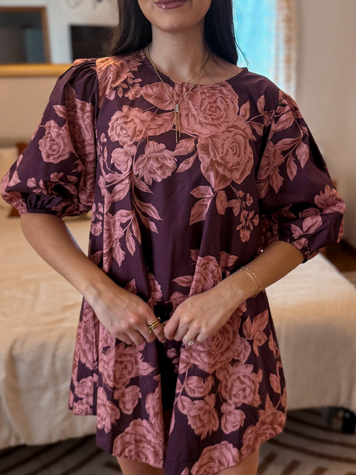 Rose Floral Mini Dress