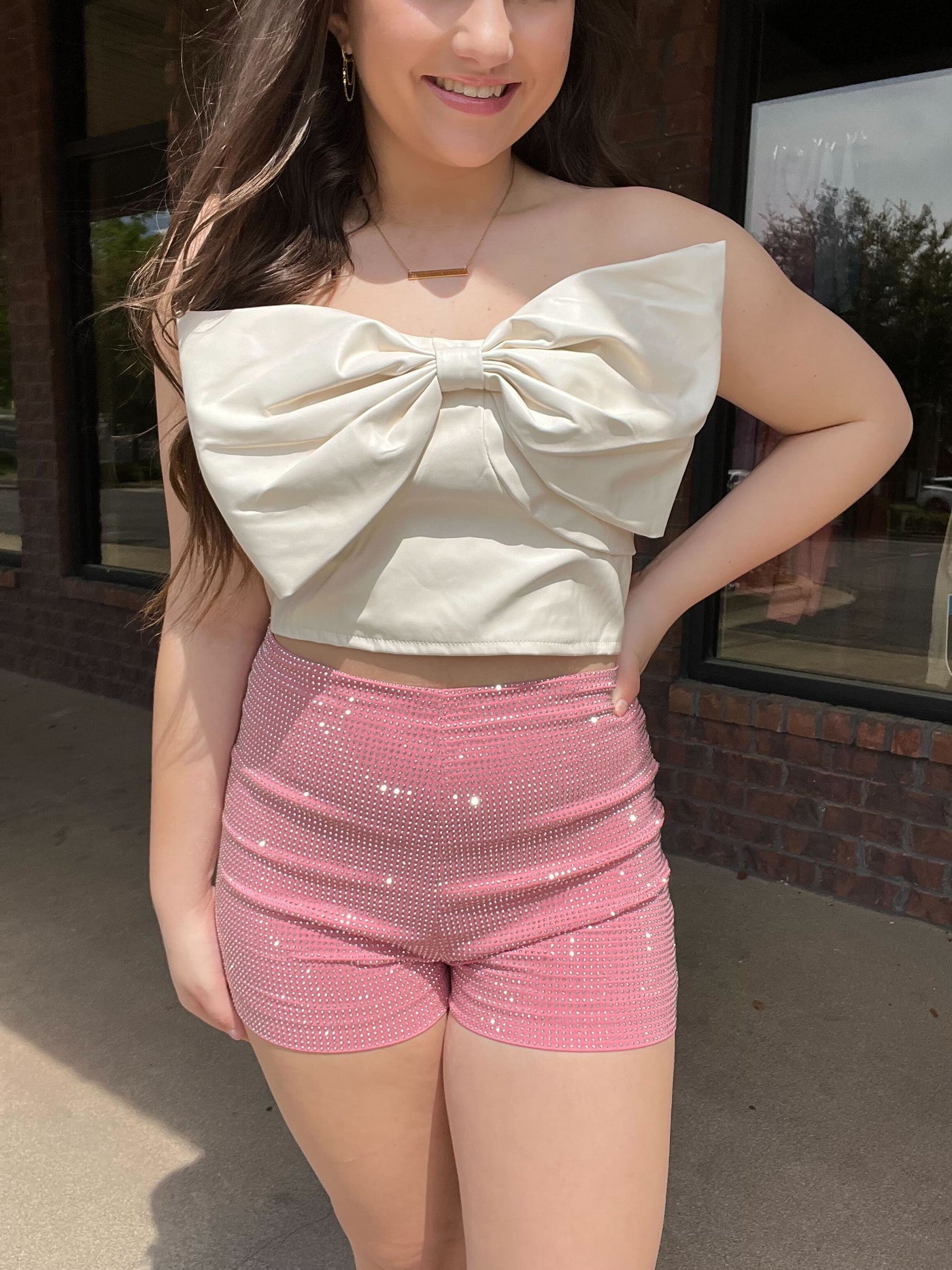 Look What You Made Me Do Sequin Shorts- Bubblegum Pink-160 - BOTTOMS - OTHER-CLOUD TEN-[option4]-[option5]-[option6]-Leather & Lace Boutique Shop