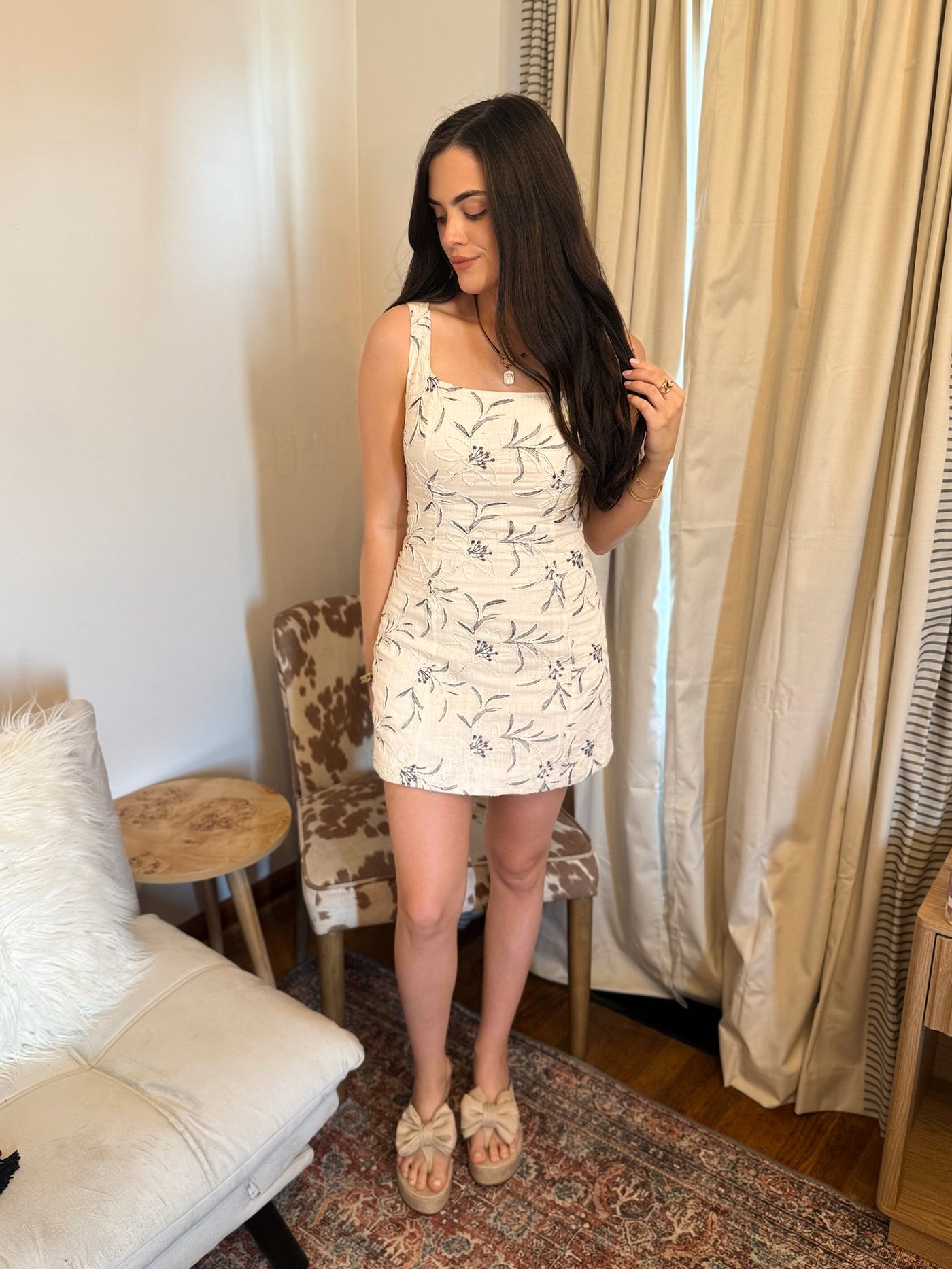 leila mini dress Leila Embroidered Floral Mini Dress