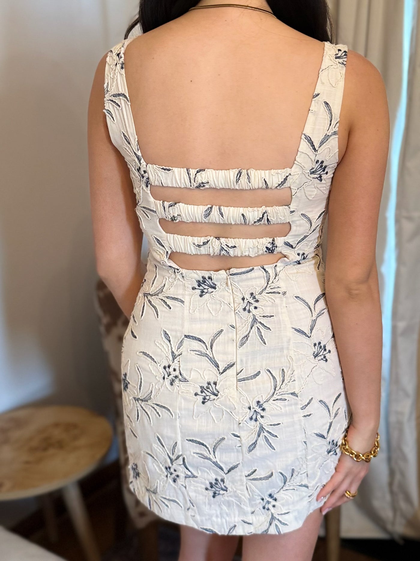 Leila Embroidered Floral Mini Dress