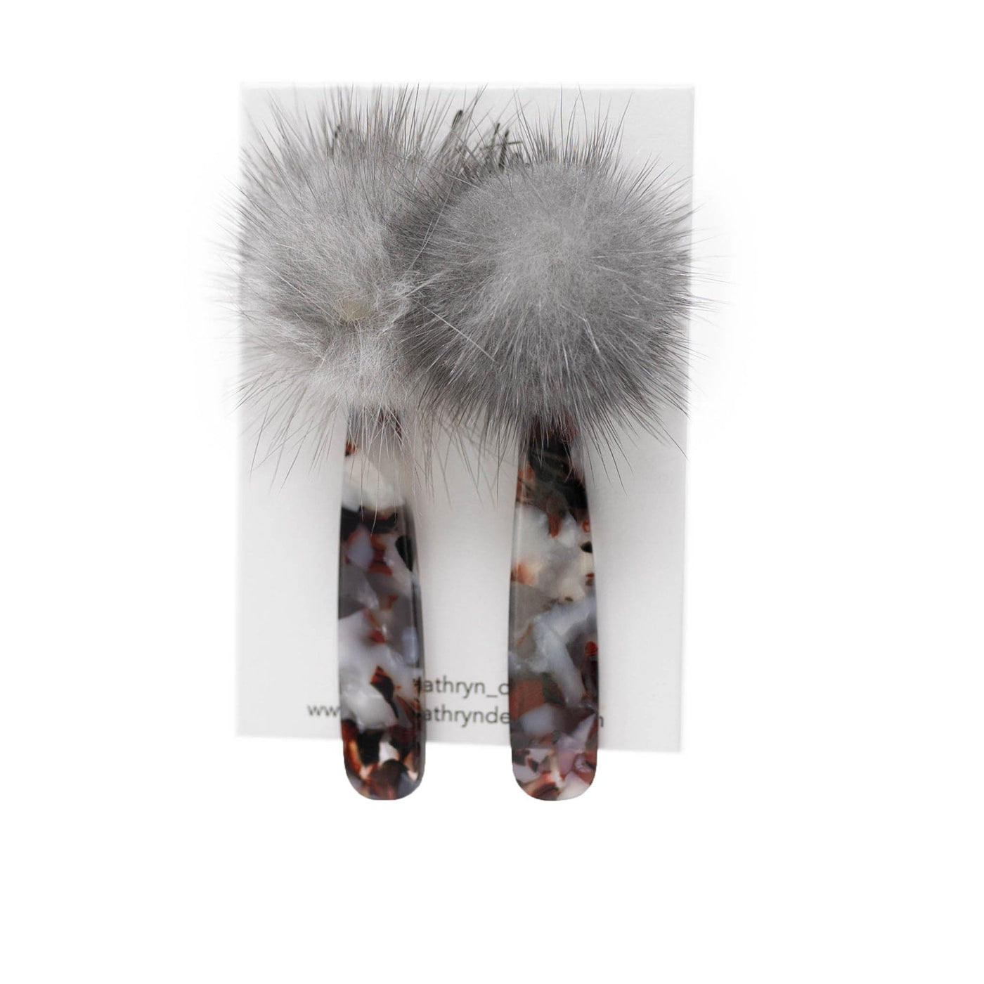 Crimson + Grey Puff Earrings-210 - ACCESSORIES DROPSHIP-MKD DS-[option4]-[option5]-[option6]-Leather & Lace Boutique Shop