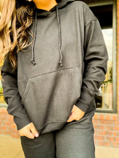 Classic Matching Sweat Set- Black-170 - DRESSES / ROMPERS / SETS-HYFVE-[option4]-[option5]-[option6]-Leather & Lace Boutique Shop