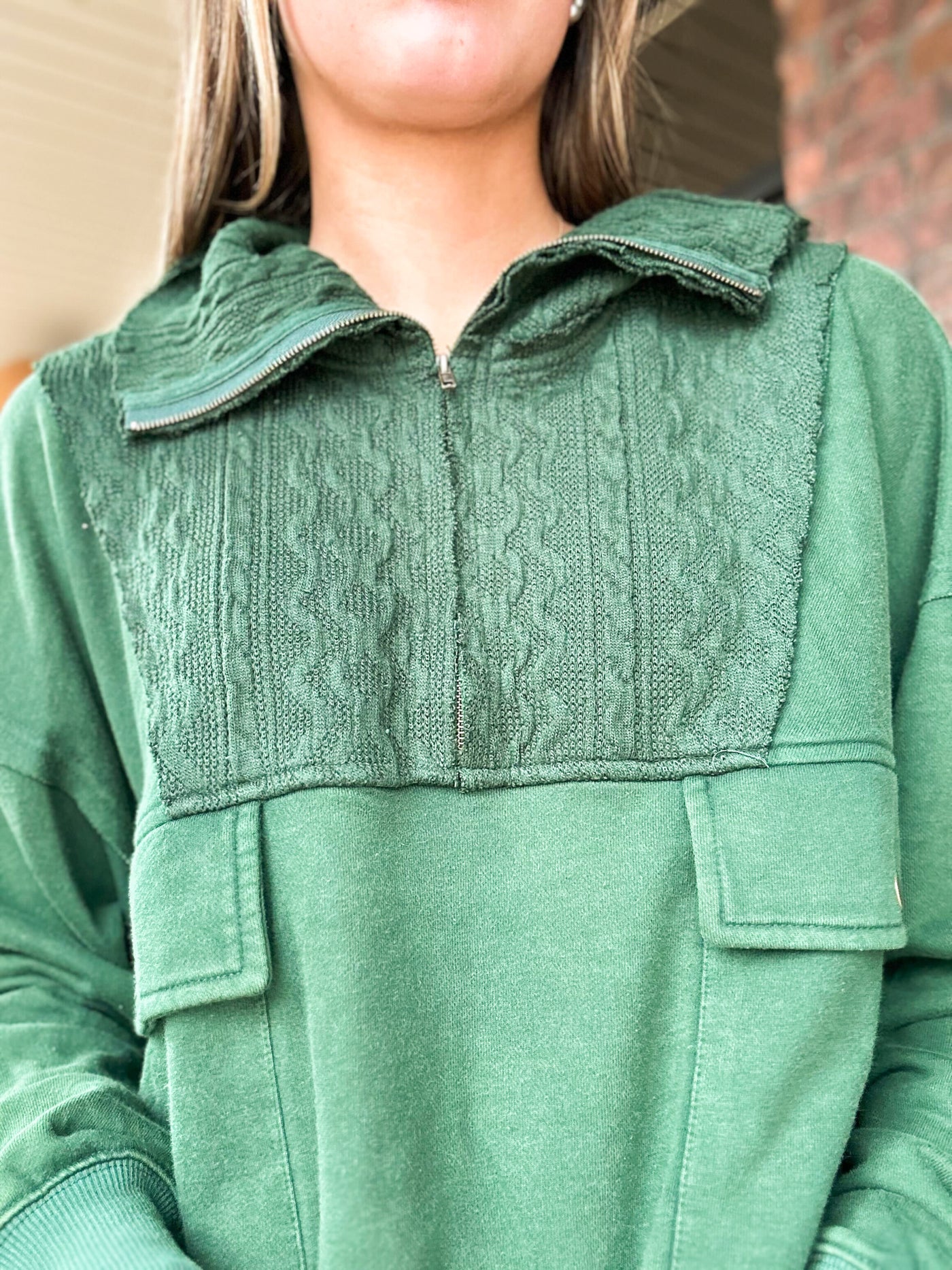 By The Fire Pullover- Hunter Green-130 - TOPS - SWEATERS/SWEATSHIRTS-ODDI-[option4]-[option5]-[option6]-Leather & Lace Boutique Shop