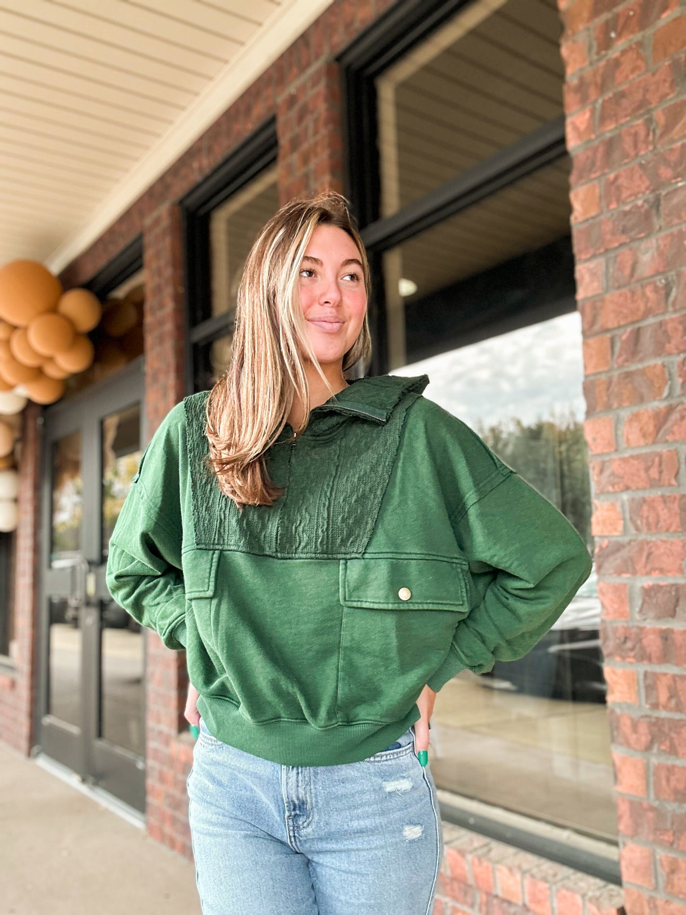 By The Fire Pullover- Hunter Green-130 - TOPS - SWEATERS/SWEATSHIRTS-ODDI-[option4]-[option5]-[option6]-Leather & Lace Boutique Shop