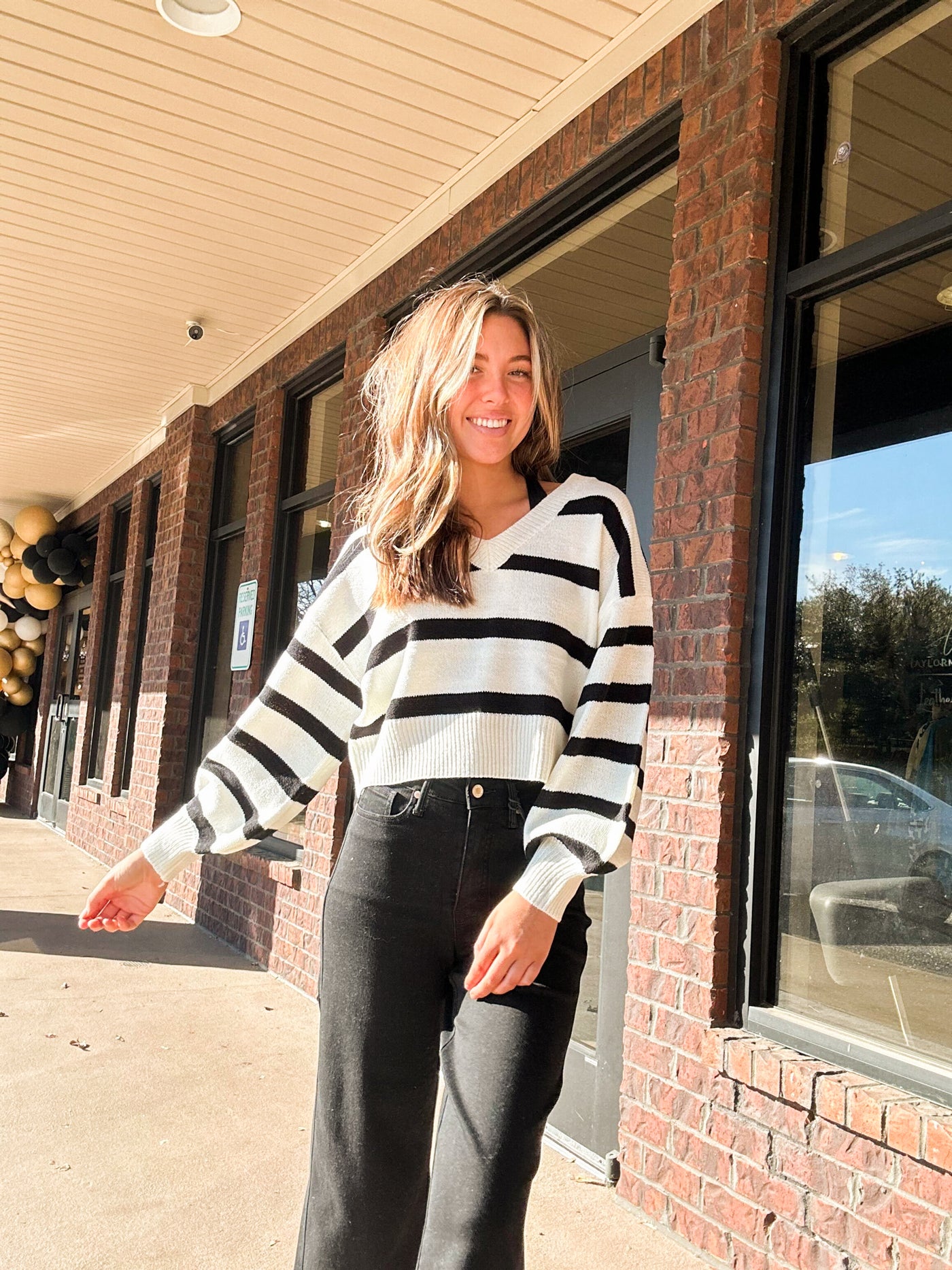 Sophie Cropped Striped Sweater-110 - TOPS - LONG SLEEVE-EESOME-[option4]-[option5]-[option6]-Leather & Lace Boutique Shop
