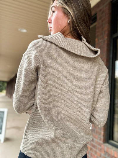 Coast To Coast Oatmeal Sweater-130 - TOPS - SWEATERS/SWEATSHIRTS-BE COOL-[option4]-[option5]-[option6]-Leather & Lace Boutique Shop