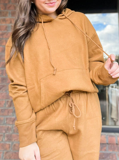 Classic Matching Sweat Set- Camel-170 - DRESSES / ROMPERS / SETS-HYFVE-[option4]-[option5]-[option6]-Leather & Lace Boutique Shop