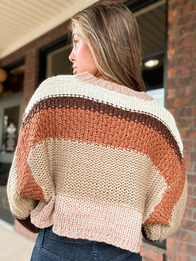 I'm Falling Striped Crochet Sweater-130 - TOPS - SWEATERS/SWEATSHIRTS-LE LIS-[option4]-[option5]-[option6]-Leather & Lace Boutique Shop
