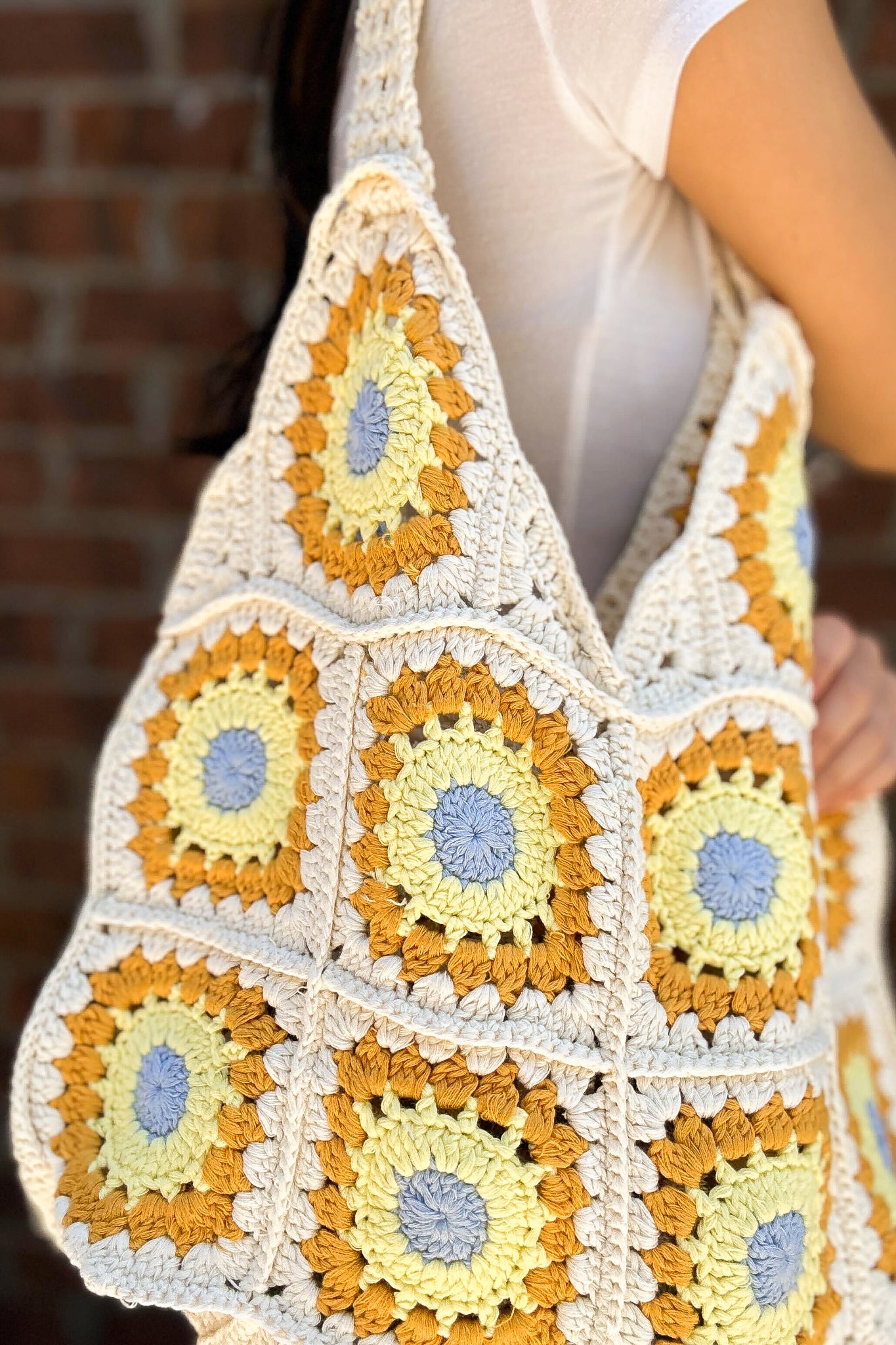 Vintage Hand Knitted Crochet Tote-190 - ACCESSORIES - BAGS/BELTS-ELLISON+YOUNG-[option4]-[option5]-[option6]-Leather & Lace Boutique Shop