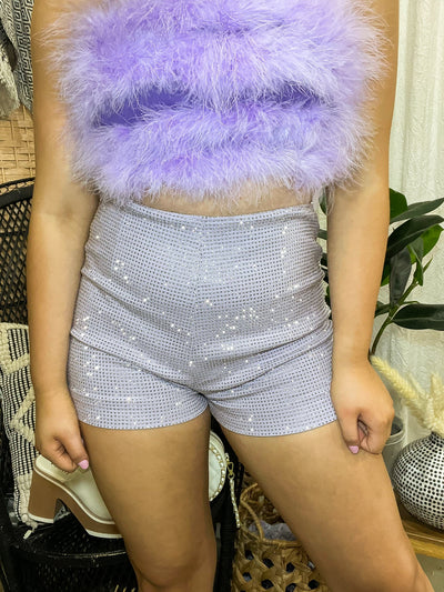 Look What You Made Me Do Sequin Shorts - Lavender-160 - BOTTOMS - OTHER-CLOUD TEN-[option4]-[option5]-[option6]-Leather & Lace Boutique Shop