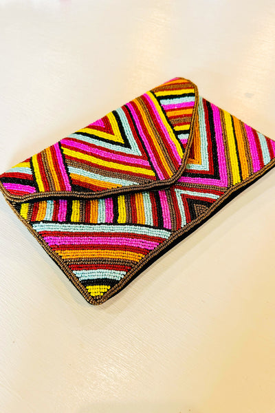 Boho Beaded Envelope Bag-190 - ACCESSORIES - BAGS/BELTS-LEATHER & LACE-[option4]-[option5]-[option6]-Leather & Lace Boutique Shop
