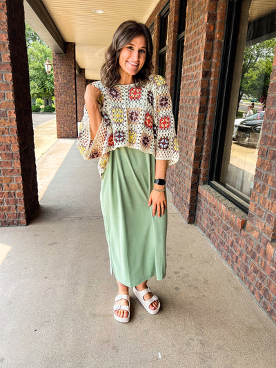 Floral Crochet Cropped Pullover-140 - TOPS - LAYERS/OUTERWEAR-POL-[option4]-[option5]-[option6]-Leather & Lace Boutique Shop