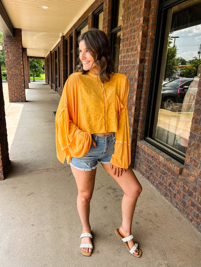Tangerine Dreams Lightweight Pullover-100 - TOPS - SHORT SLEEVE/SLEEVELESS-POL-[option4]-[option5]-[option6]-Leather & Lace Boutique Shop