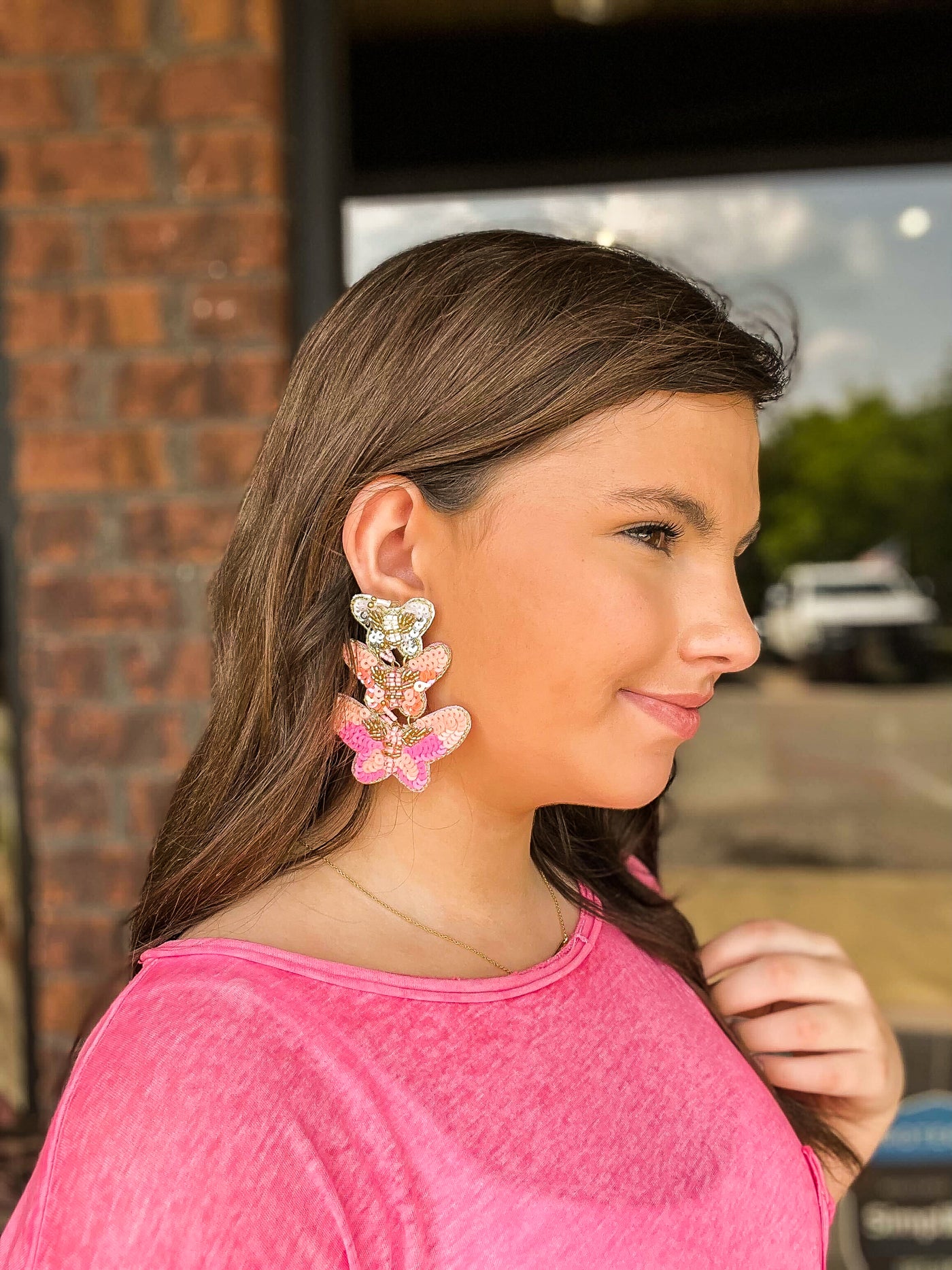 Triple Butterfly Beaded Drops-190 - ACCESSORIES - JEWELRY-LEATHER & LACE-[option4]-[option5]-[option6]-Leather & Lace Boutique Shop