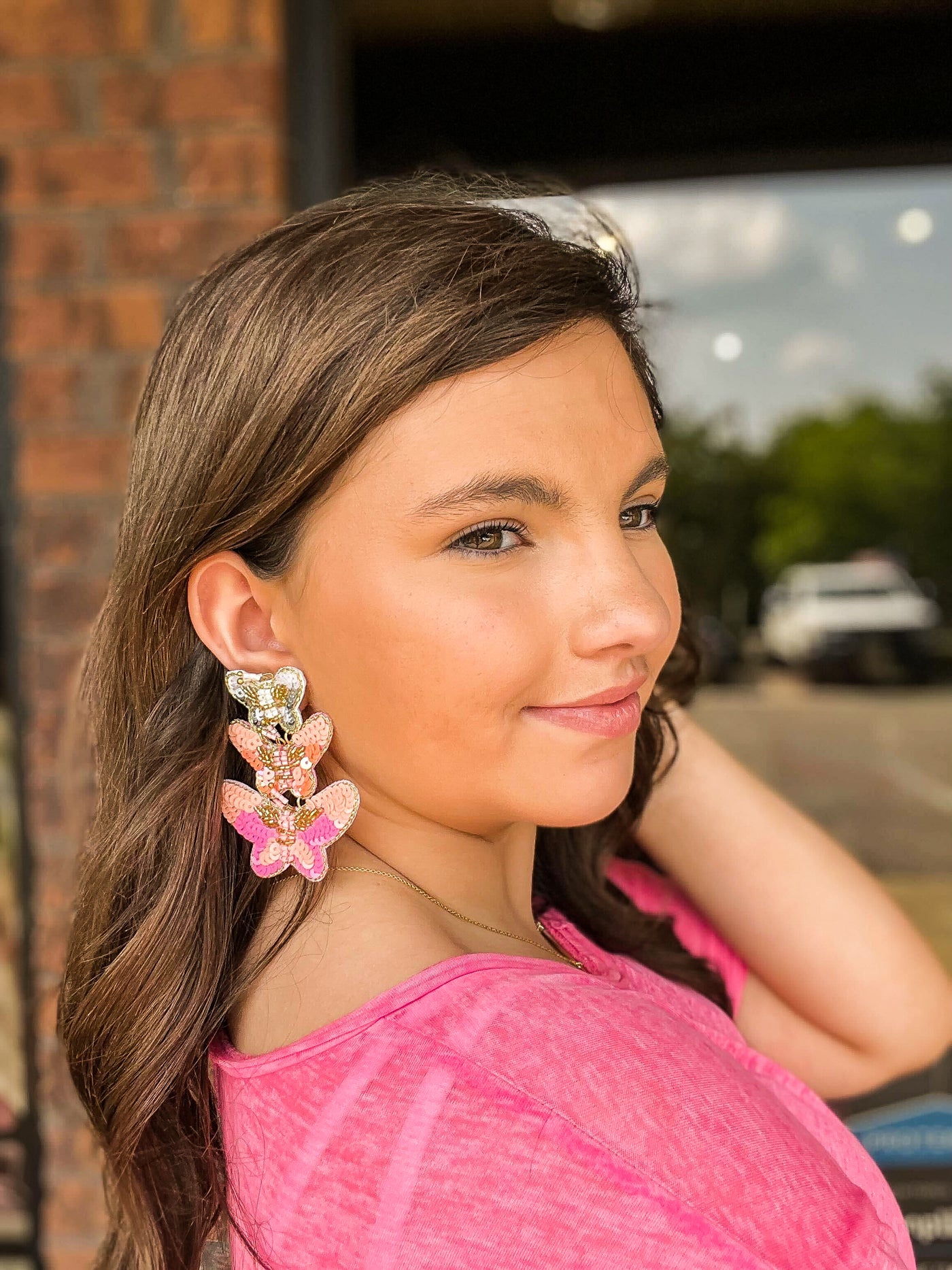 Triple Butterfly Beaded Drops-190 - ACCESSORIES - JEWELRY-LEATHER & LACE-[option4]-[option5]-[option6]-Leather & Lace Boutique Shop
