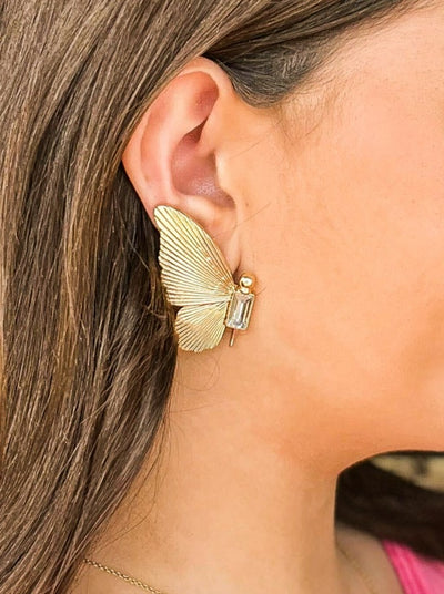Mirrored Butterfly Studs-190 - ACCESSORIES - JEWELRY-LEATHER & LACE-[option4]-[option5]-[option6]-Leather & Lace Boutique Shop