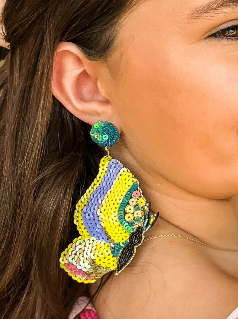 Blooming Butterfly Sequin Drops-190 - ACCESSORIES - JEWELRY-LEATHER & LACE-[option4]-[option5]-[option6]-Leather & Lace Boutique Shop