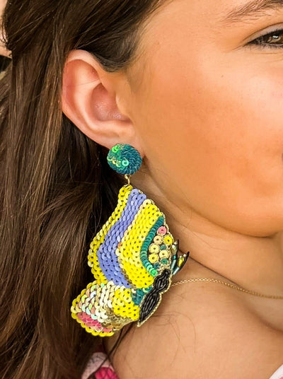 Blooming Butterfly Sequin Drops-190 - ACCESSORIES - JEWELRY-LEATHER & LACE-[option4]-[option5]-[option6]-Leather & Lace Boutique Shop
