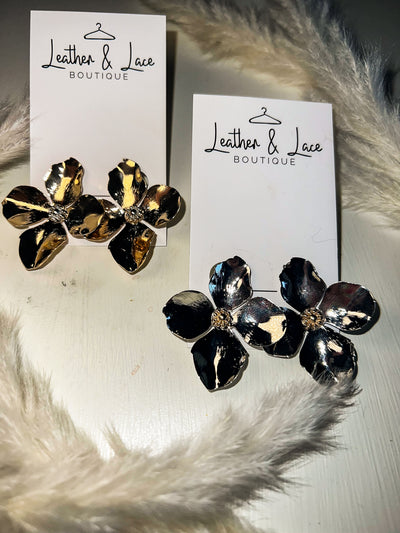 Blooming Flowers Classic Studs-190 - ACCESSORIES - JEWELRY-LEATHER & LACE-[option4]-[option5]-[option6]-Leather & Lace Boutique Shop