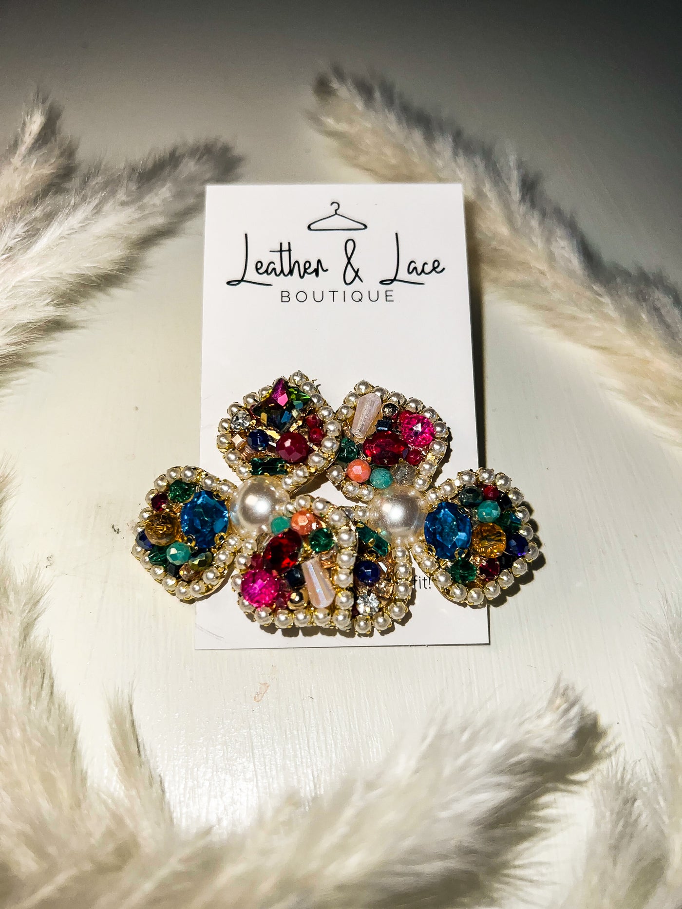 Lucky Me Bejeweled Flowers-190 - ACCESSORIES - JEWELRY-LEATHER & LACE-[option4]-[option5]-[option6]-Leather & Lace Boutique Shop