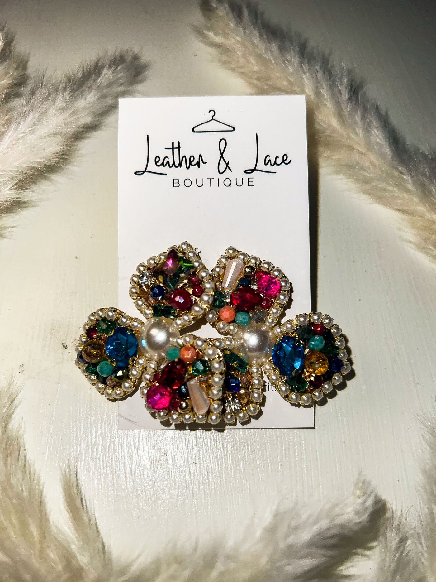 Lucky Me Bejeweled Flowers-190 - ACCESSORIES - JEWELRY-LEATHER & LACE-[option4]-[option5]-[option6]-Leather & Lace Boutique Shop