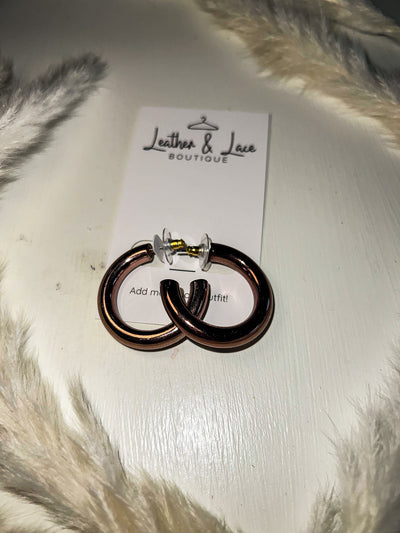 Bronze Mini Hoops-190 - ACCESSORIES - JEWELRY-LEATHER & LACE-[option4]-[option5]-[option6]-Leather & Lace Boutique Shop