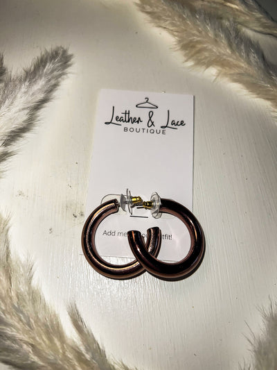Bronze Mini Hoops-190 - ACCESSORIES - JEWELRY-LEATHER & LACE-[option4]-[option5]-[option6]-Leather & Lace Boutique Shop