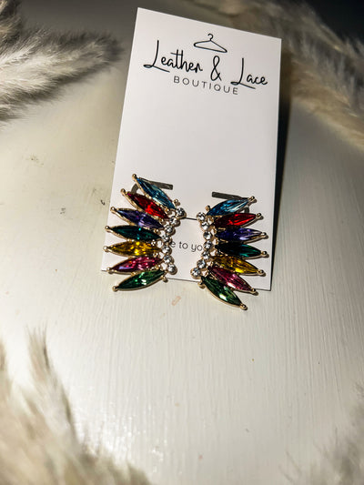 Meet Me At Midnight Jewel Studs-190 - ACCESSORIES - JEWELRY-LEATHER & LACE-[option4]-[option5]-[option6]-Leather & Lace Boutique Shop