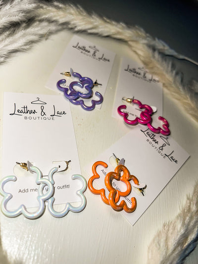 Rainbow Daisy Mini Hoops-190 - ACCESSORIES - JEWELRY-LEATHER & LACE-[option4]-[option5]-[option6]-Leather & Lace Boutique Shop