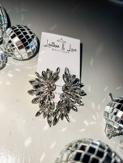 Angels Like Me Crystal Studs-190 - ACCESSORIES - JEWELRY-LEATHER & LACE-Silver-[option4]-[option5]-[option6]-Leather & Lace Boutique Shop