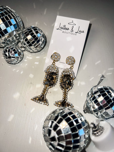 Pop The Bubbly Beaded Earrings-190 - ACCESSORIES - JEWELRY-LEATHER & LACE-[option4]-[option5]-[option6]-Leather & Lace Boutique Shop