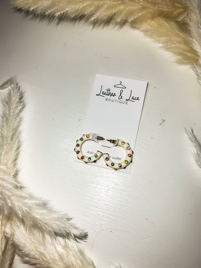 Bejeweled Mini Hoops-190 - ACCESSORIES - JEWELRY-LEATHER & LACE-[option4]-[option5]-[option6]-Leather & Lace Boutique Shop