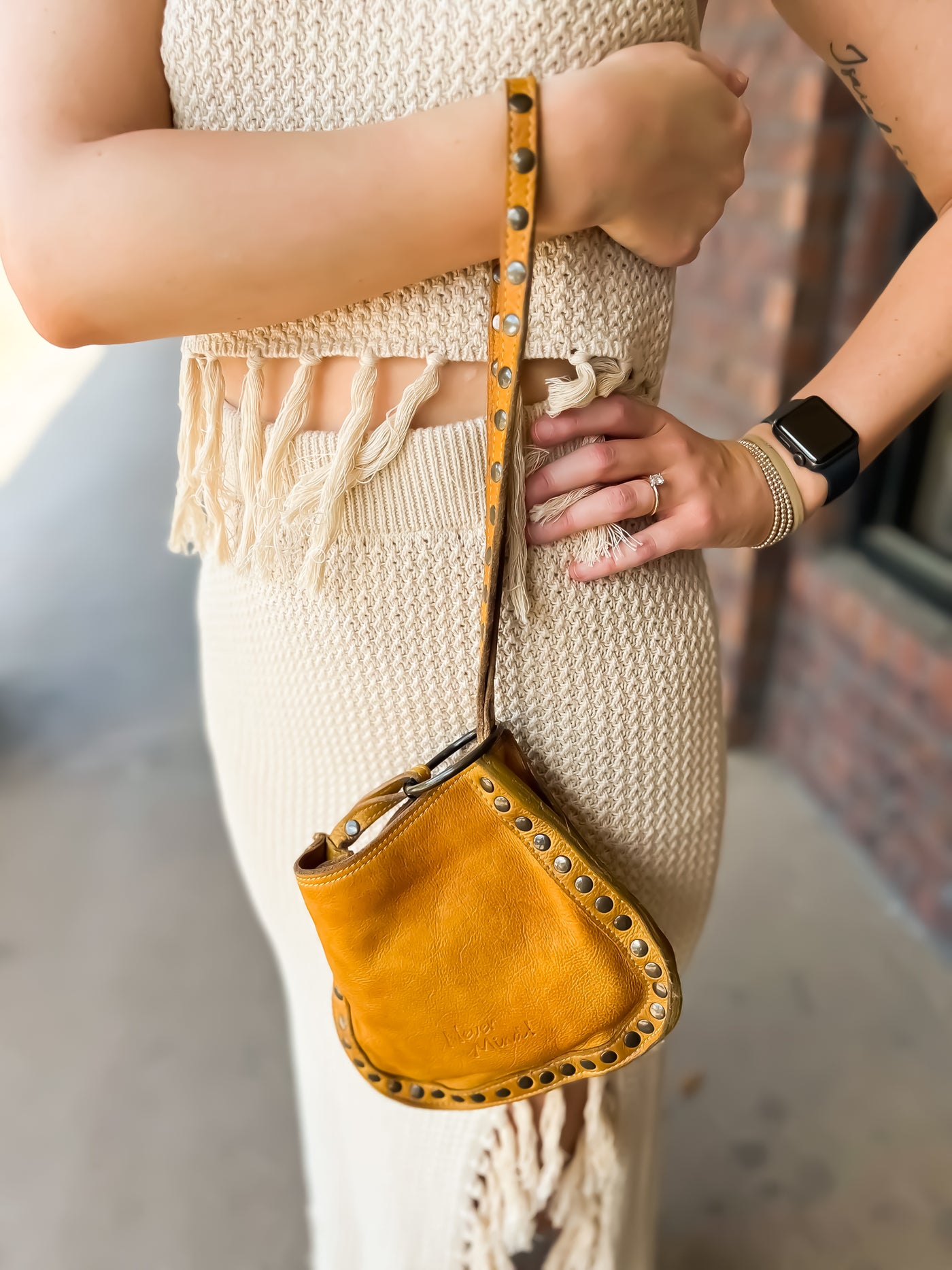 Miranda Leather Wrist Bag-190 - ACCESSORIES - BAGS/BELTS-LEATHER & LACE-[option4]-[option5]-[option6]-Leather & Lace Boutique Shop