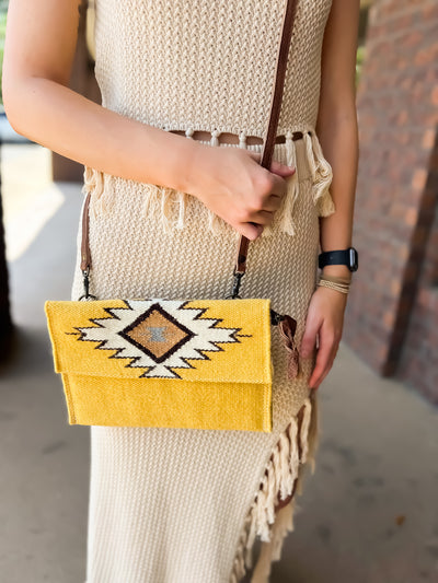 Aztec Canvas Clutch Crossbody-190 - ACCESSORIES - BAGS/BELTS-LEATHER & LACE-[option4]-[option5]-[option6]-Leather & Lace Boutique Shop