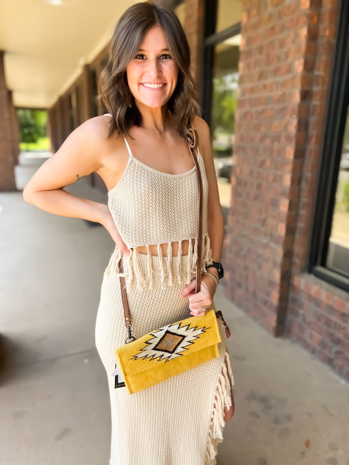 Aztec Canvas Clutch Crossbody-190 - ACCESSORIES - BAGS/BELTS-LEATHER & LACE-[option4]-[option5]-[option6]-Leather & Lace Boutique Shop