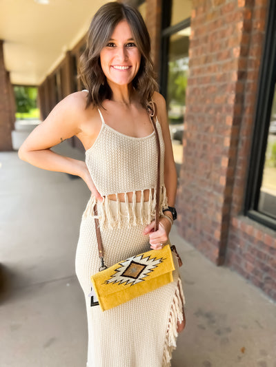 Aztec Canvas Clutch Crossbody-190 - ACCESSORIES - BAGS/BELTS-LEATHER & LACE-[option4]-[option5]-[option6]-Leather & Lace Boutique Shop