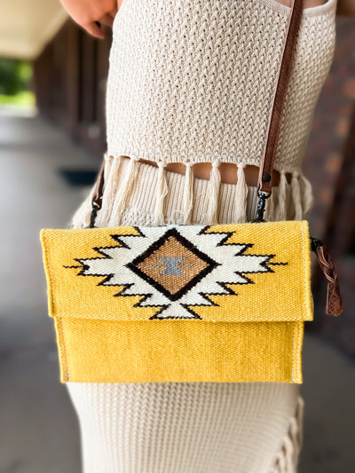 Aztec Canvas Clutch Crossbody-190 - ACCESSORIES - BAGS/BELTS-LEATHER & LACE-[option4]-[option5]-[option6]-Leather & Lace Boutique Shop