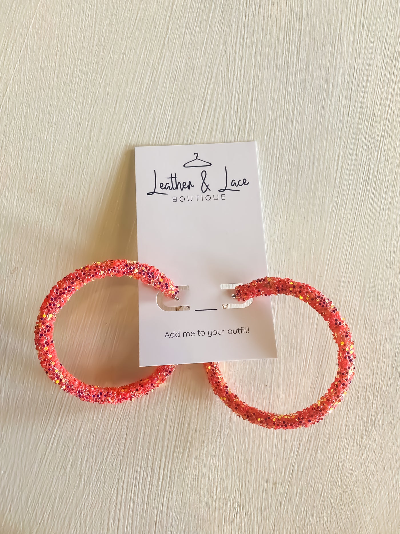Summer Brights Glitter Hoops-190 - ACCESSORIES - JEWELRY-LEATHER & LACE-Orange-[option4]-[option5]-[option6]-Leather & Lace Boutique Shop