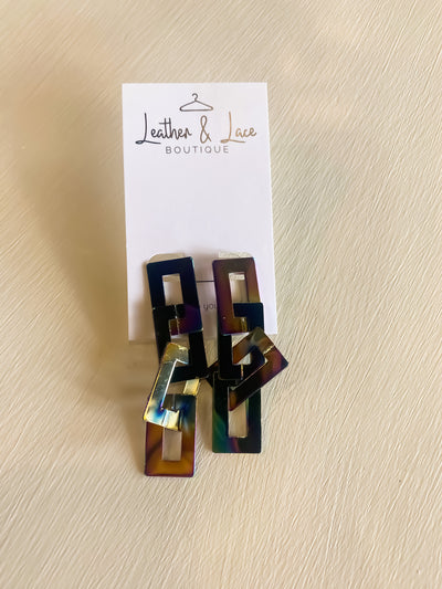 Oil Slick Geometric Drops-190 - ACCESSORIES - JEWELRY-LEATHER & LACE-[option4]-[option5]-[option6]-Leather & Lace Boutique Shop