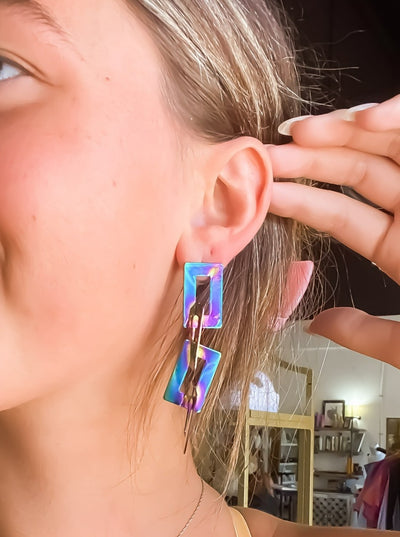 Oil Slick Geometric Drops-190 - ACCESSORIES - JEWELRY-LEATHER & LACE-[option4]-[option5]-[option6]-Leather & Lace Boutique Shop