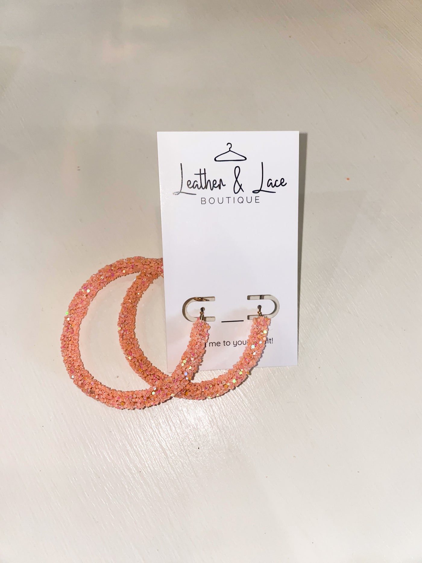 Summer Brights Glitter Hoops-190 - ACCESSORIES - JEWELRY-LEATHER & LACE-Pink-[option4]-[option5]-[option6]-Leather & Lace Boutique Shop