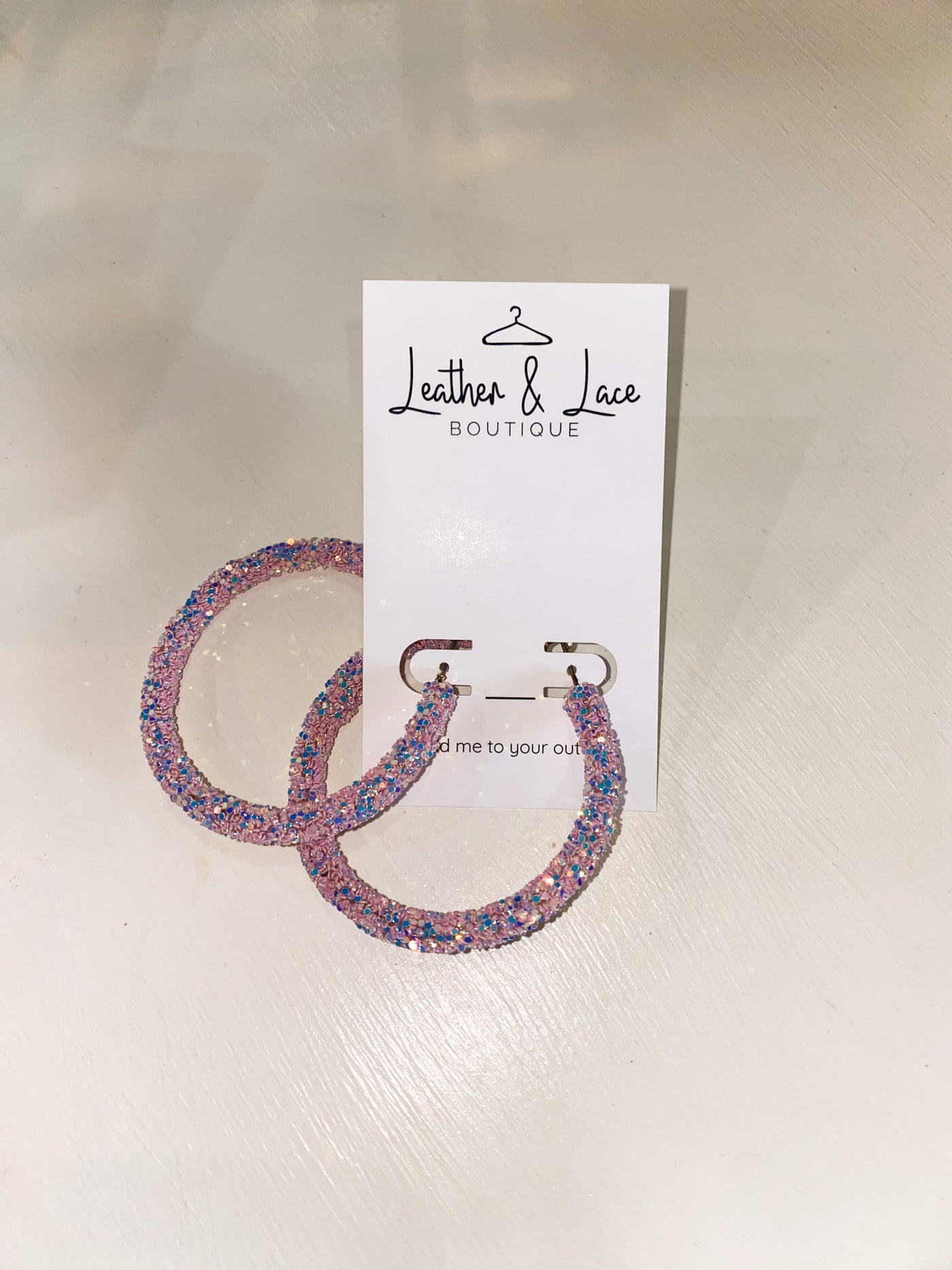 Summer Brights Glitter Hoops-190 - ACCESSORIES - JEWELRY-LEATHER & LACE-Lavender-[option4]-[option5]-[option6]-Leather & Lace Boutique Shop