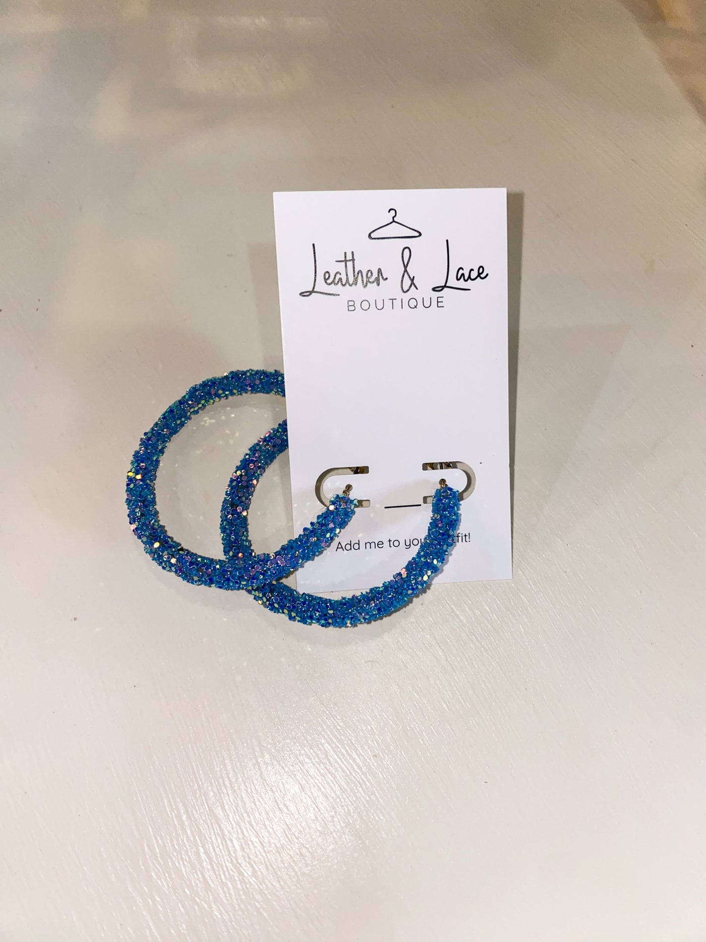Summer Brights Glitter Hoops-190 - ACCESSORIES - JEWELRY-LEATHER & LACE-Blue-[option4]-[option5]-[option6]-Leather & Lace Boutique Shop