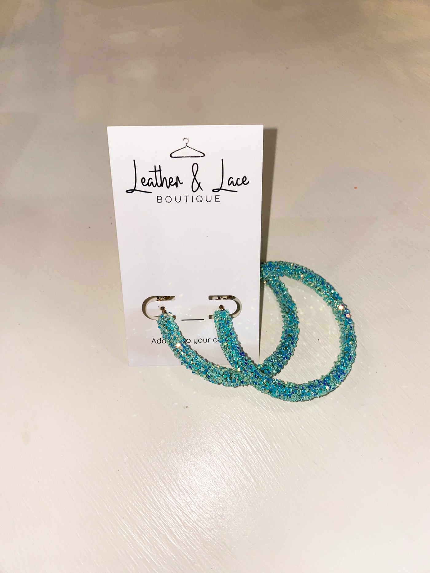 Summer Brights Glitter Hoops-190 - ACCESSORIES - JEWELRY-LEATHER & LACE-[option4]-[option5]-[option6]-Leather & Lace Boutique Shop