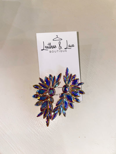 Angels Like Me Crystal Studs-190 - ACCESSORIES - JEWELRY-LEATHER & LACE-Iridescent-[option4]-[option5]-[option6]-Leather & Lace Boutique Shop