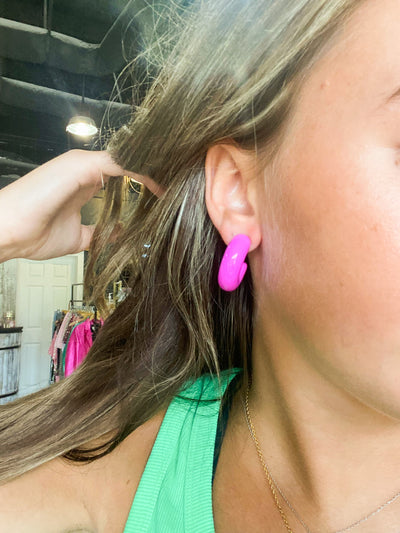 Chunky Neon Hoops-190 - ACCESSORIES - JEWELRY-LEATHER & LACE-[option4]-[option5]-[option6]-Leather & Lace Boutique Shop