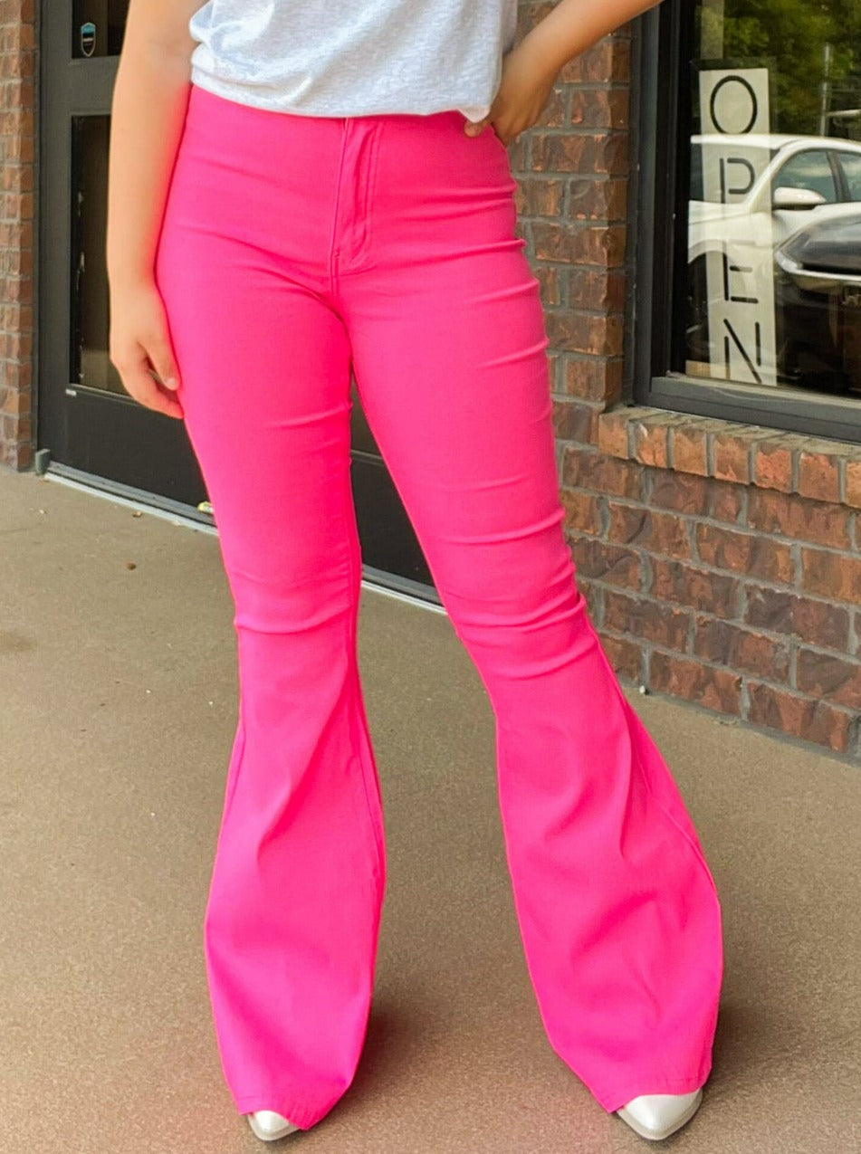 Lite Brite Disco Bell Bottoms-160 - BOTTOMS - OTHER-JC & JQ JEANS-Hot Pink-S-[option4]-[option5]-[option6]-Leather & Lace Boutique Shop