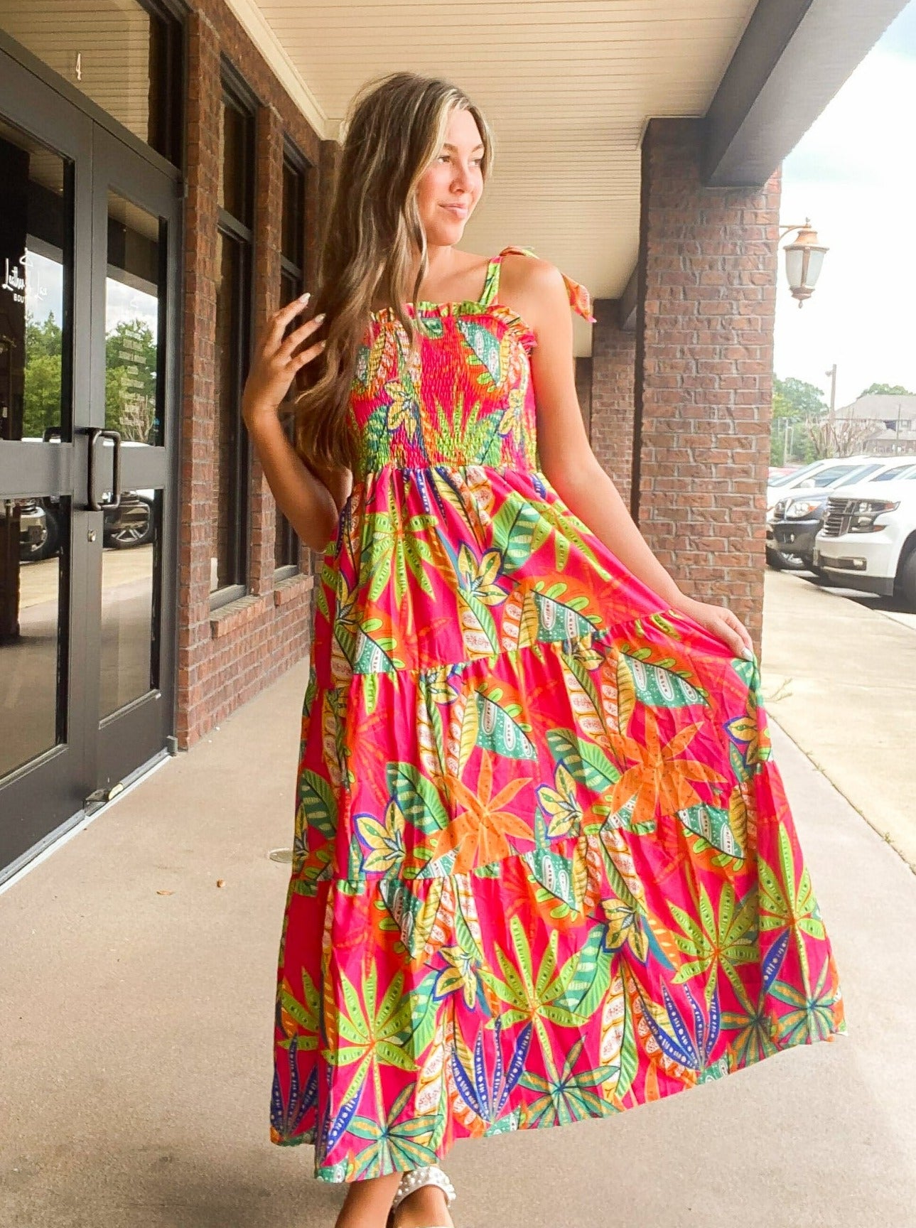 Tropical Vacation Maxi Dress-170 - DRESSES / ROMPERS / SETS-LEATHER & LACE-[option4]-[option5]-[option6]-Leather & Lace Boutique Shop