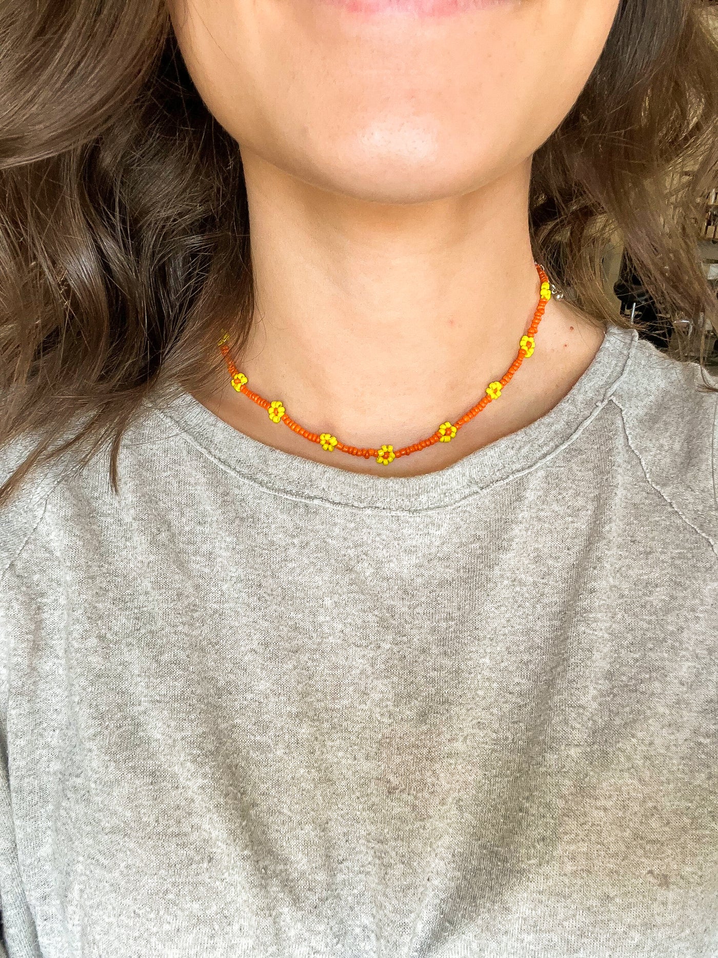Daisy Beaded Necklace-190 - ACCESSORIES - JEWELRY-LEATHER & LACE-[option4]-[option5]-[option6]-Leather & Lace Boutique Shop